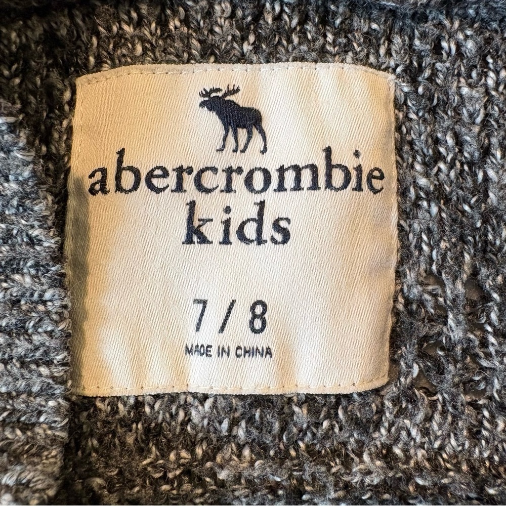 Abercrombie Kids Girls Hooded Crochet Lace Trim Cardigan Sz 7/8 - Picture 2 of 7